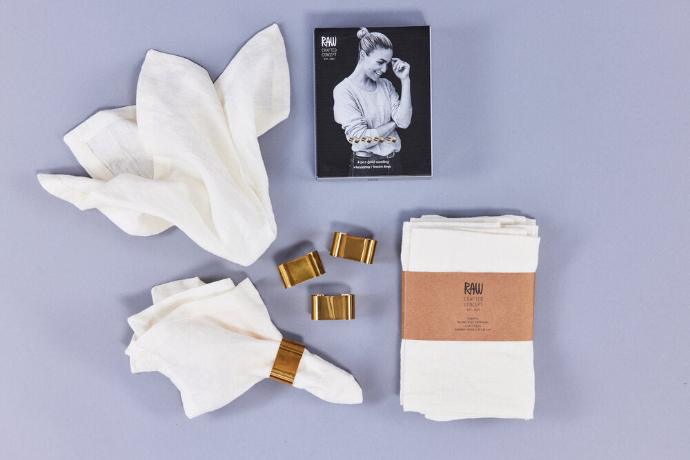 Servietringe, guldfarvet - 4 stk.